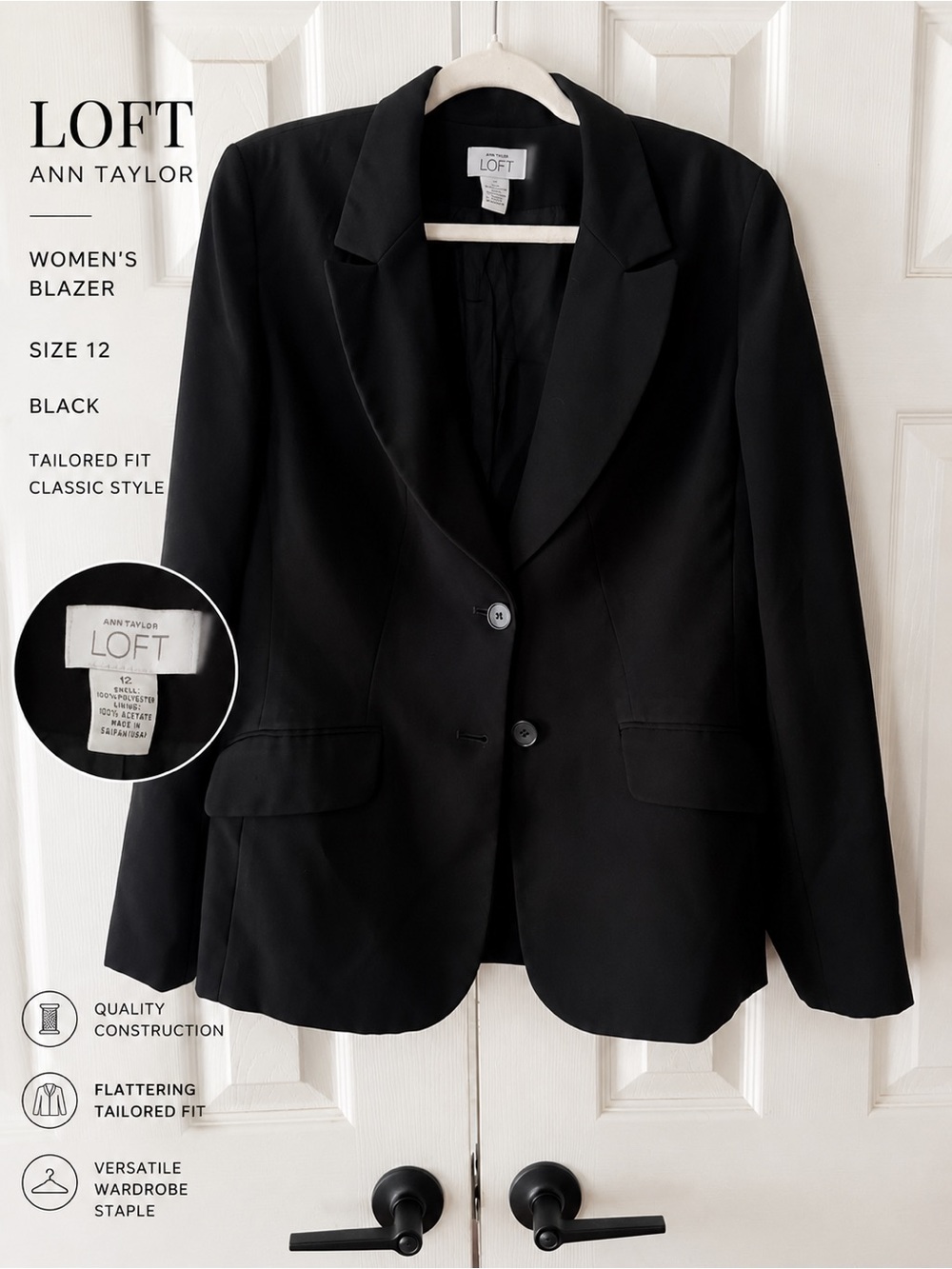 LOFT Black Women's Tailored Blazer